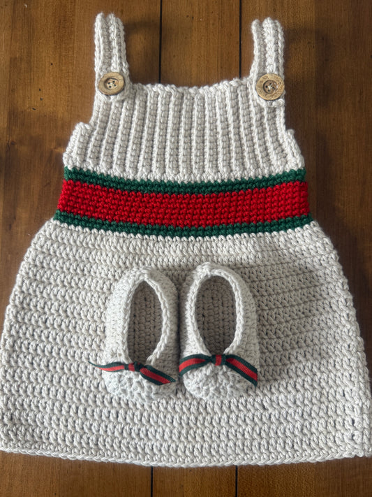👗 Handmade Crochet Baby Dress Set