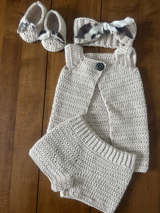 Handmade Crochet Four-Piece Baby Set