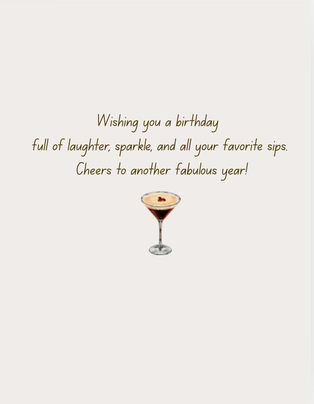 🍸🎉 “Cocktail Confetti” Birthday Card – Printable Download